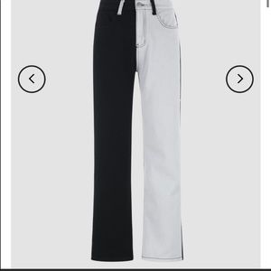 black and white jeans